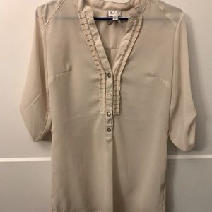 Nude sheer dress shirt